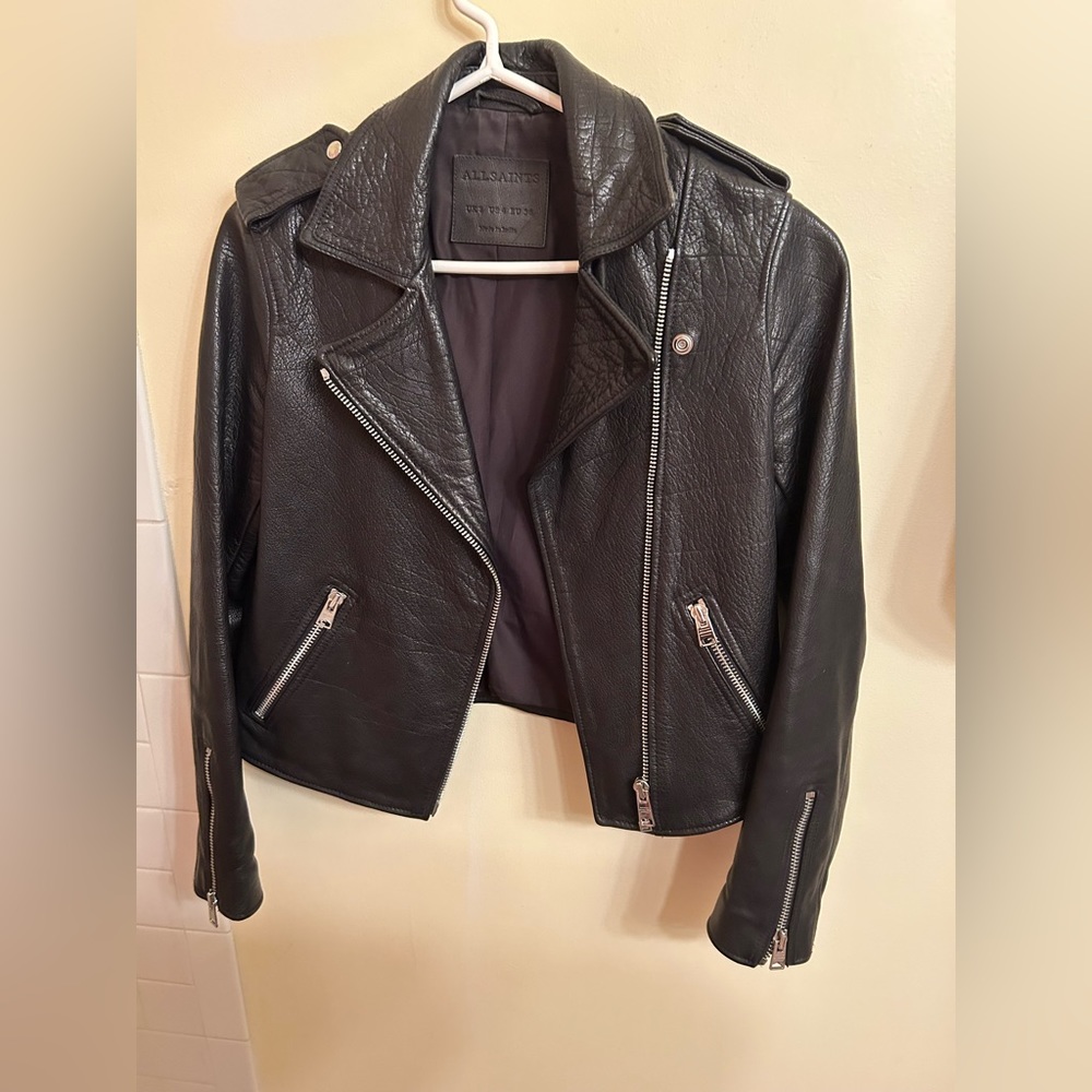 Allsaints Leather Moto Jacket — Size 4 — Like new!